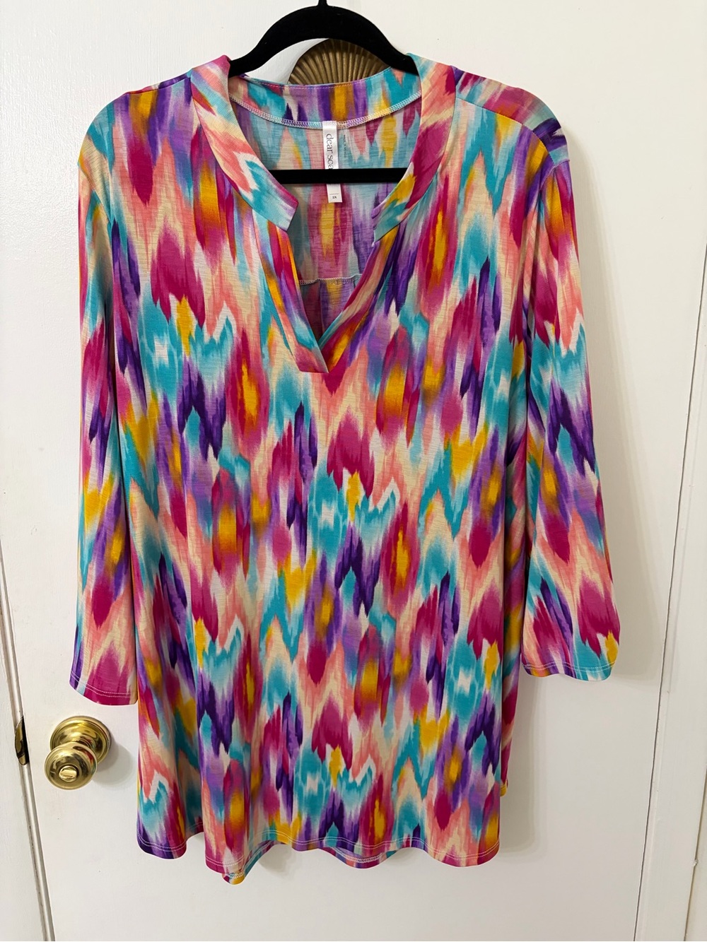 Dear Scarlett Colorful Ikat Tunic Top